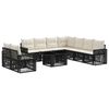 vidaXL Tuinbankenset 10 st Zwart en Cream Wit poly rattan