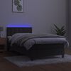 vidaXL Boxspring met matras en LED fluweel donkergrijs 100x200 cm