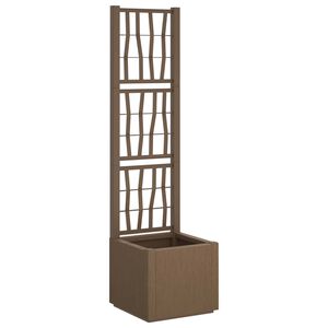 vidaXL Tuindruppel met Trellis Bruin 36 x 36 x 140 cm PP