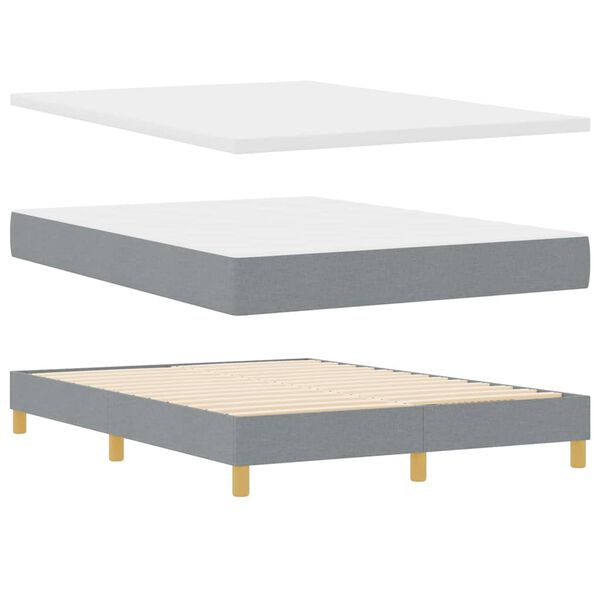 vidaXL Boxspringbed met matras Lichtgrijs 140 x 190 cm Stof