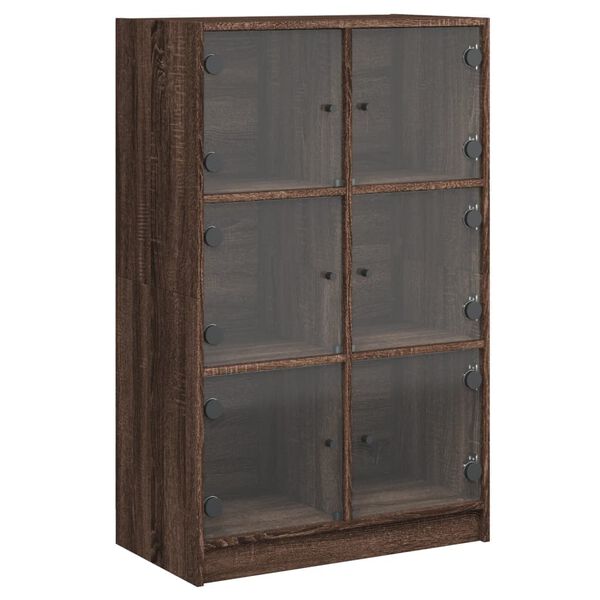 vidaXL Hoge kast met deuren 68x37x109 cm bewerkt hout bruin eikenkleur