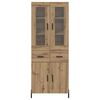 vidaXL Highboard Artisan Eiken 69,5 x 34 x 180 cm Bewerkt hout
