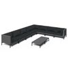 vidaXL 9-delige Loungeset met kussens poly rattan donkergrijs