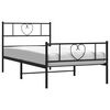 vidaXL Bedframe met hoofd- en voeteneinde metaal zwart 100x200 cm