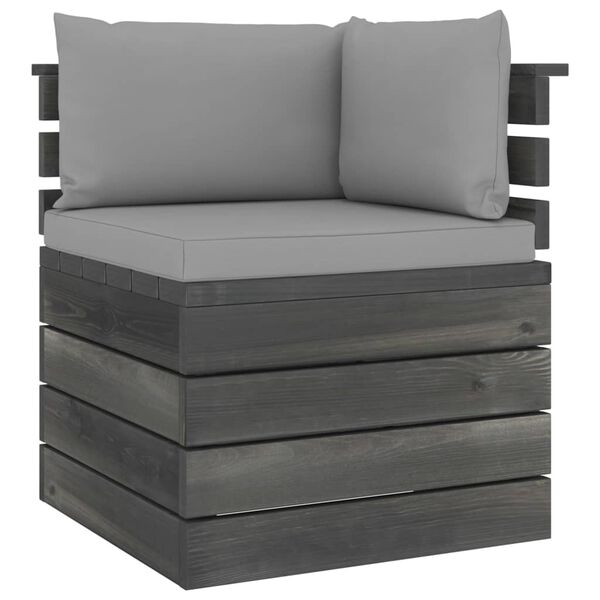 vidaXL 6-delige Loungeset met kussens pallet grenenhout