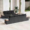 vidaXL Tuin Sofa Set met kussen met opslag 8 pcs Zwart Poly riet