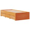 vidaXL Bed met boekenkast zonder matras grenenhout wasbruin 75x190 cm