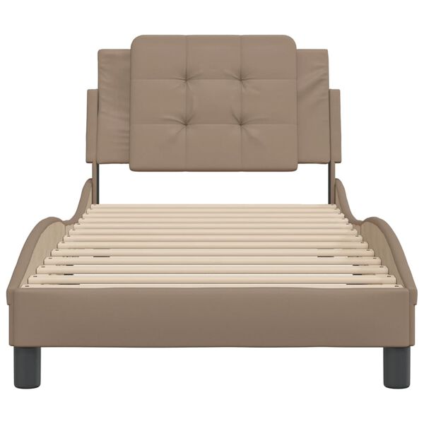 vidaXL Bedframe zonder matras "Zadar" kunstleer cappucinnokleurig 80x200 cm