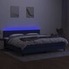vidaXL Boxspring met matras en LED stof blauw 200x200 cm