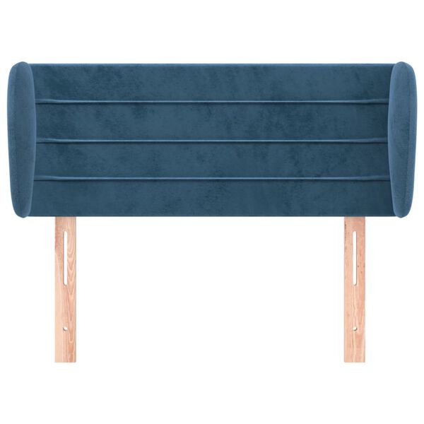 vidaXL Hoofdbord met randen 103x23x78/88 cm fluweel donkerblauw