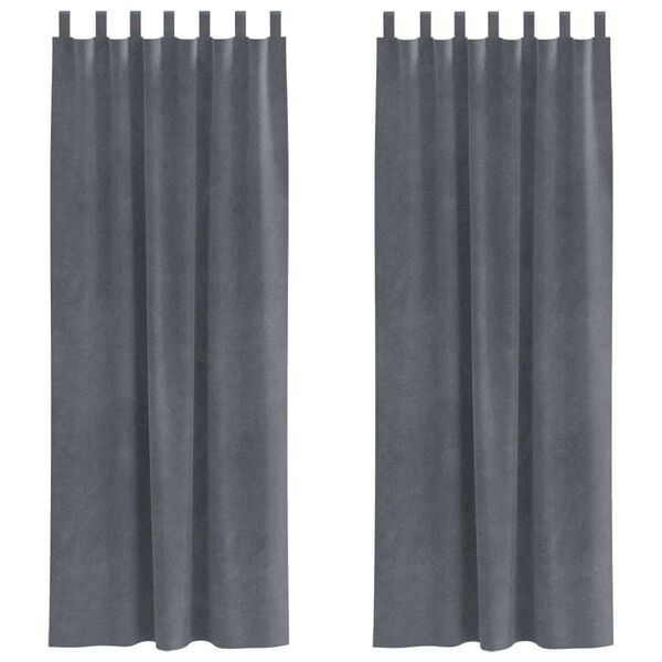 vidaXL Verduisterende gordijnen 2 pcs Lichtgrijs 140 x 245 cm Fluweel