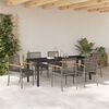 vidaXL Tuin Eetset 7 pcs Grijs poly rattan