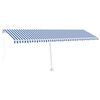 vidaXL Luifel handmatig uittrekbaar met LED 600x300 cm blauw en wit