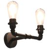 vidaXL Wandlamp tweevoudig 2xE27 zwart