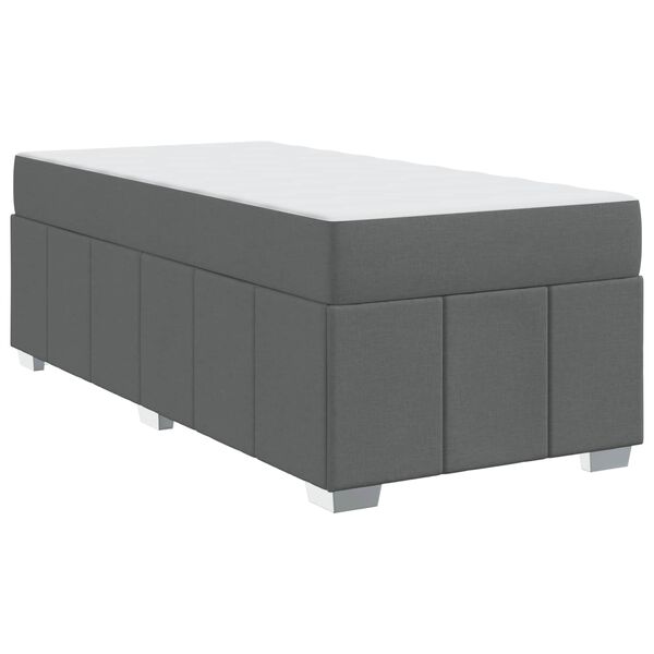 vidaXL Bedframe met matras Donkergrijs 90 x 190 cm Stof