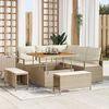 vidaXL Tuin Sofa Set met kussen met opslag 8 pcs Beige en Cr&egrave;me