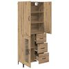 vidaXL Highboard Artisan Eiken 69,5 x 34 x 180 cm Bewerkt hout