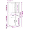 vidaXL Hoge kast 69,5x34x180 cm bewerkt hout sonoma eikenkleurig