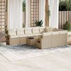 vidaXL 11-delige Tuinset met kussens poly rattan beige