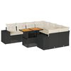 vidaXL 9-delige Loungeset met kussens poly rattan zwart
