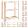 vidaXL Opbergrekken 3-laags 10 st 80x38x90 cm grenenhout 150 kg
