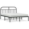 vidaXL Bedframe met hoofdbord metaal zwart 140x200 cm