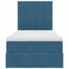 vidaXL Opslag bed met matras Donkerblauw 100 x 200 cm Fluweel