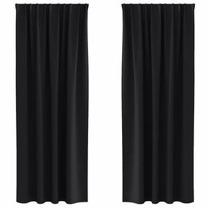 vidaXL Zwart-out Gordijnen met Ringen 2 pcs Zwart 225 x 140 cm