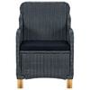 vidaXL 3-delige Loungeset met kussens poly rattan donkergrijs