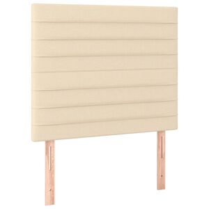 vidaXL Hoofdbord cr&egrave;me 80x5x118/128 cm stof