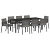 vidaXL Tuin eettafelset 9 pcs Grijs Gepoedercoat staal