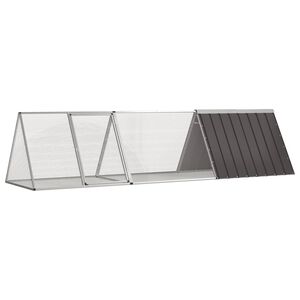 vidaXL Konijnenkooi Antraciet 302,5x80,5x71 cm Gegalvaniseerd Staal