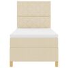 vidaXL Boxspringbed met matras met hoofdeinde Cr&egrave;me 100 x 200 cm Stof