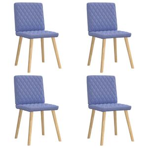 vidaXL Eetkamerstoelen 4 st stof jeansblauw