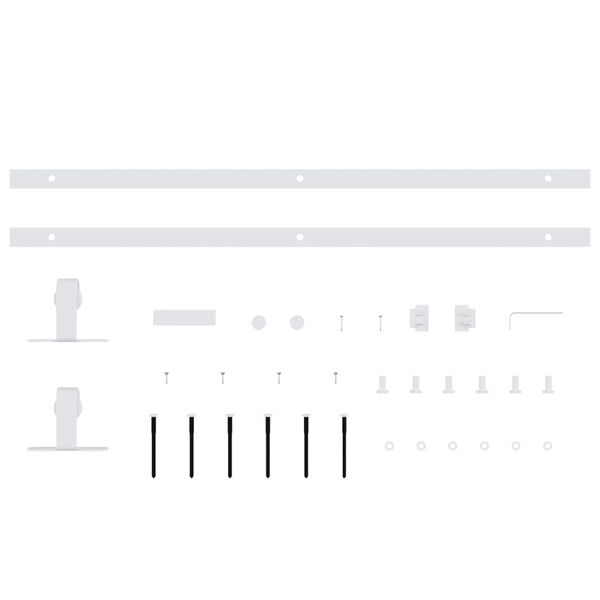 vidaXL Ophangset voor minischuifdeur 122 cm koolstofstaal wit
