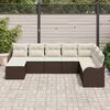 vidaXL Tuin Sofa Set met kussen 8 pcs Bruin en wit Poly riet