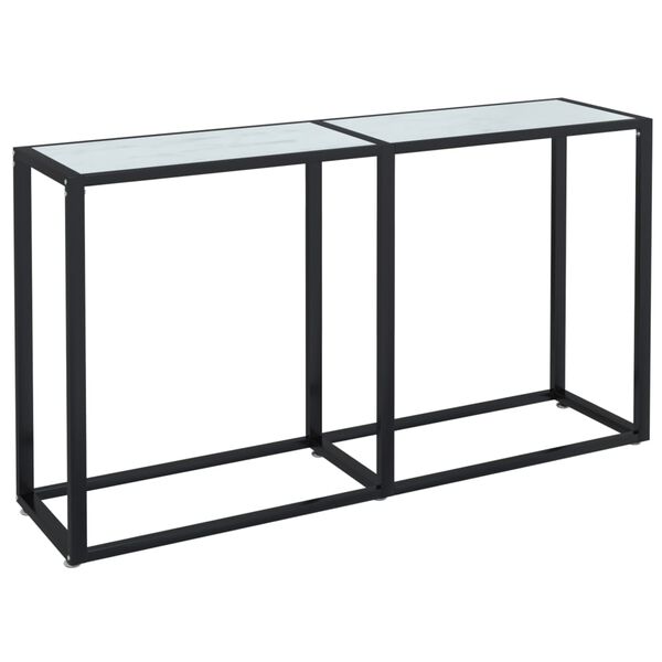 vidaXL Wandtafel 140x35x75,5 cm gehard glas witmarmerkleurig