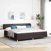 vidaXL Boxspringbed met matras Donkerbruin 200 x 200 cm Stof