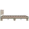 vidaXL Bedframe bewerkt hout metaal sonoma eikenkleurig 135x190 cm