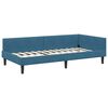 vidaXL Hoekbedframe met hoofdeinde Blauw 100 cm x 200 cm Fluweel