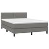 vidaXL Boxspring met matras stof donkergrijs 140x200 cm