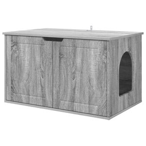 vidaXL Kattenhuis Grijs Sonoma 85 x 55 x 50,5 cm Bewerkt hout