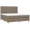 vidaXL Boxspring met matras en LED stof taupe 180x200 cm