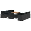 vidaXL Tuin Sofa Set 11 st 10-Aantal zitplaatsen Zwart