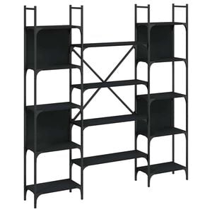 vidaXL Boekenkast 155,5x24x166,5 cm bewerkt hout zwart