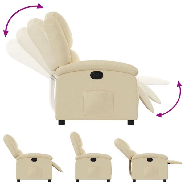 vidaXL Relaxfauteuil cr&egrave;me stof