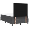 vidaXL LED Box Spring Bed Donkergrijs en Wit 120 x 190 cm Katoen Stof