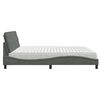 vidaXL Bed met matras stof donkergrijs 200x200 cm