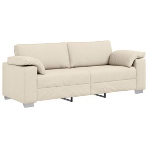 vidaXL 3-Zits Bank Beige 220 cm Linnen-mix stof