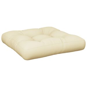 vidaXL Palletkussen 58x58x10 cm stof cr&egrave;mekleurig